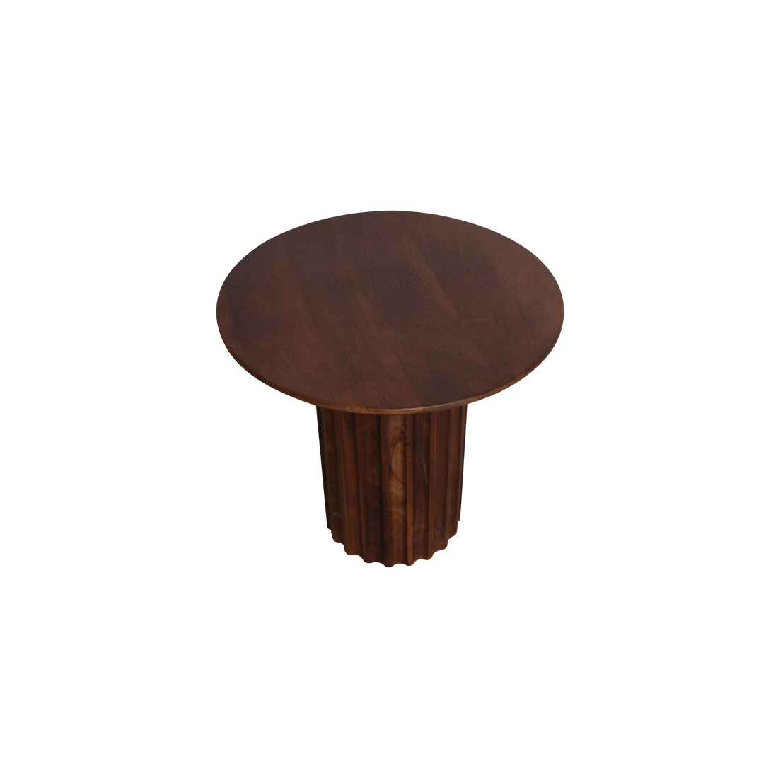 Bullnose sidebord, omvendt brun, Ø 50 cm