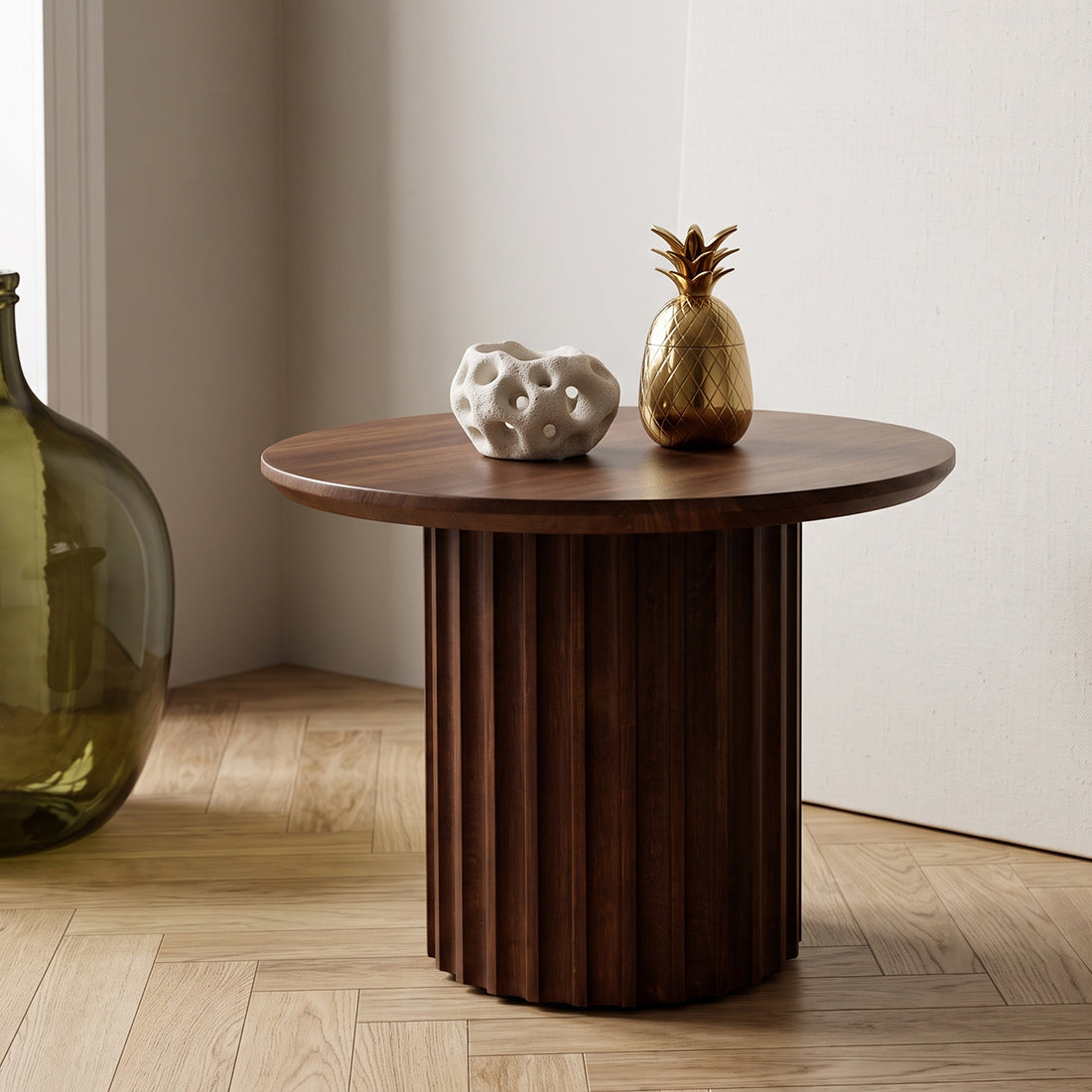 Bullnose sidebord omvendt brun Ø 55 cm