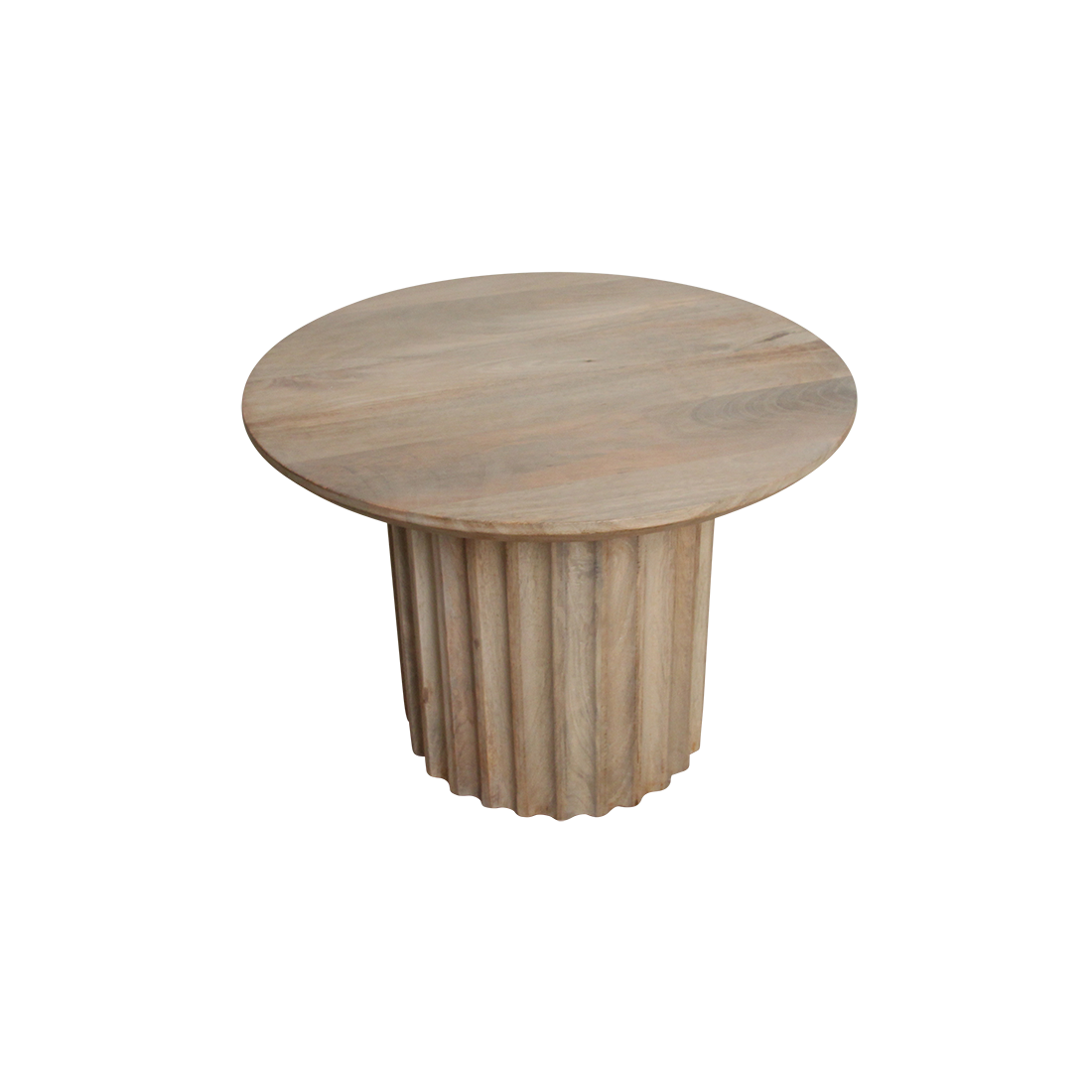 Bullnose sidebord, reverseret naturel, Ø 55 cm