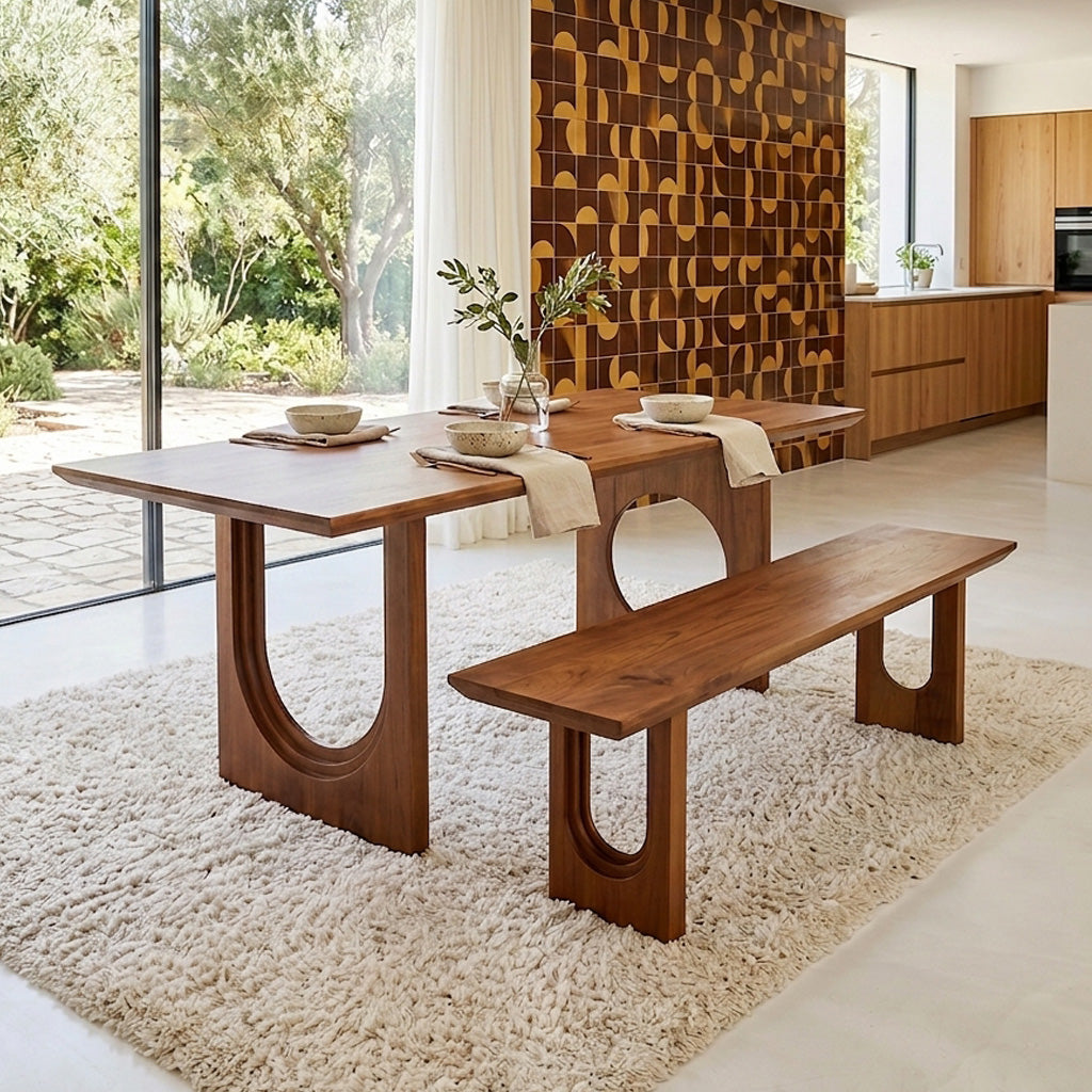 Bullnose Chamfered Mix mangotræs spisebord - 200 cm