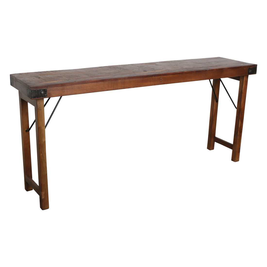 Sammenklappeligt brunt konsolbord - 165x40x76 cm