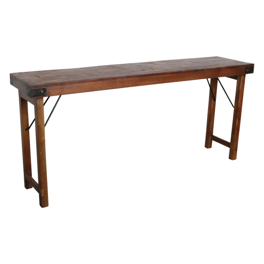 Sammenklappeligt brunt konsolbord - 165x40x76 cm