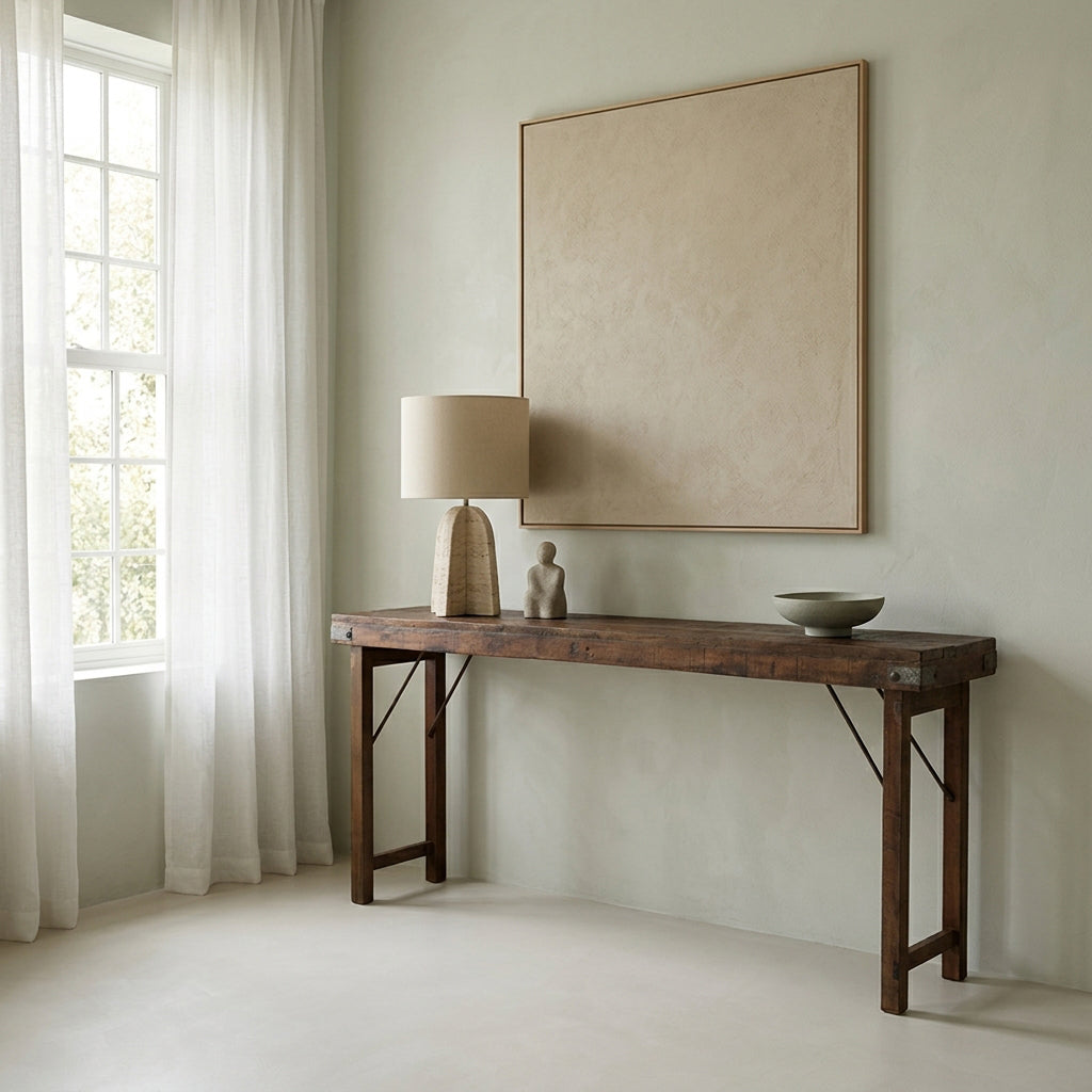 Sammenklappeligt brunt konsolbord - 165x40x76 cm