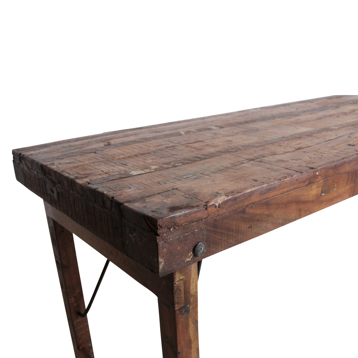 Sammenklappeligt vintage spisebord - Genbrugstræ - 173x60x76 cm