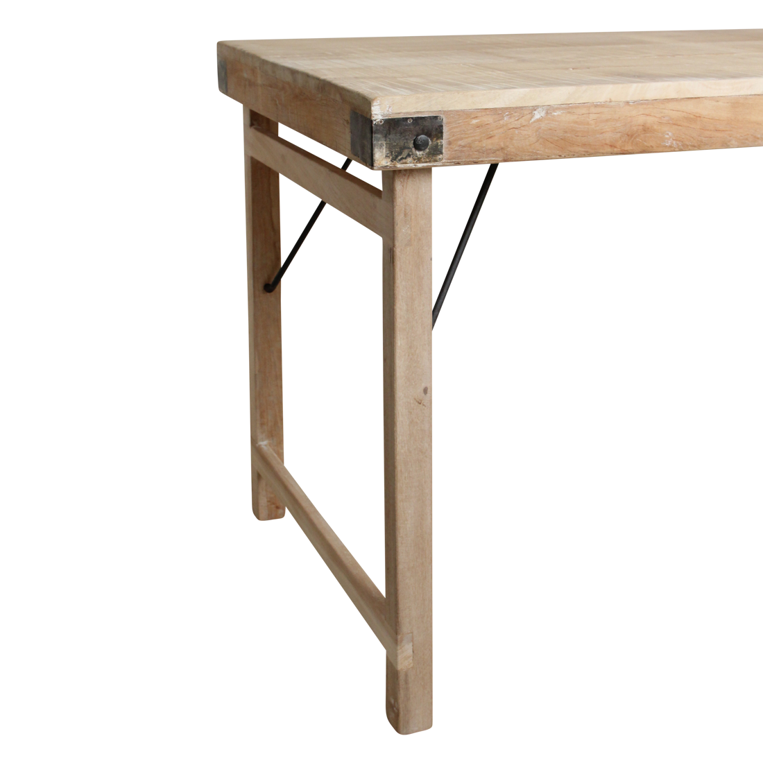 Kalket klapbart spisebord - 165 x 75 x 76 cm
