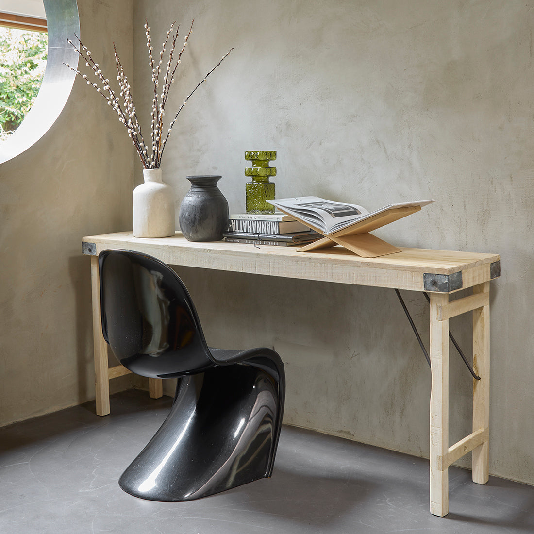 Limevasket klapbart væg- og konsolbord - 170x40x76 cm