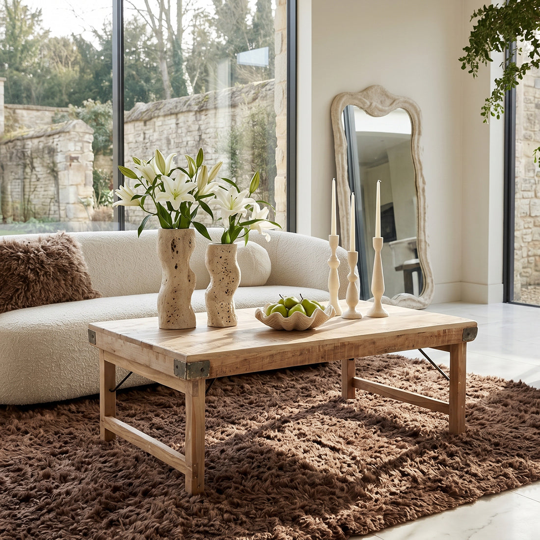 Kalket foldbart sofabord - 120x75x45 cm