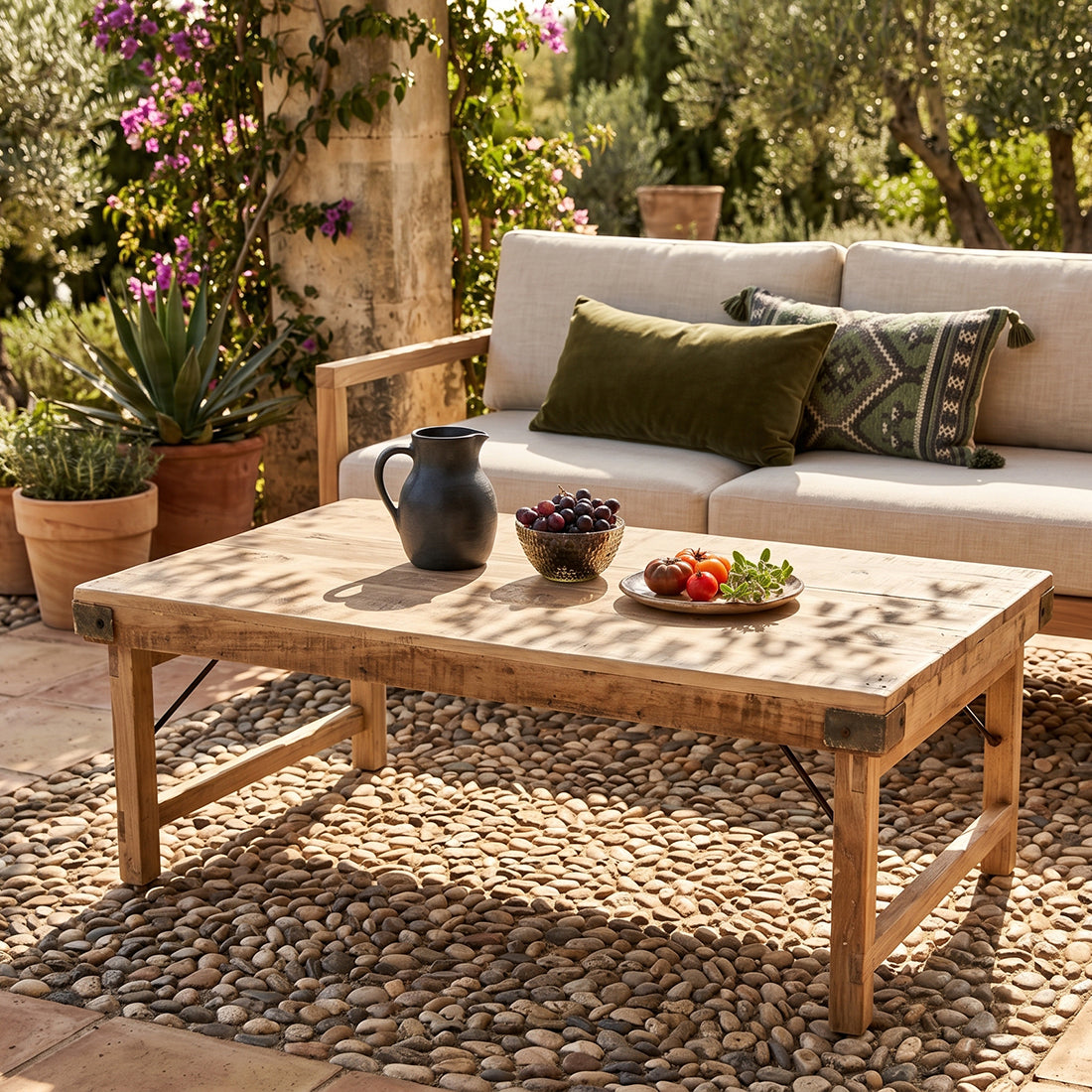 Kalket foldbart sofabord - 120x75x45 cm
