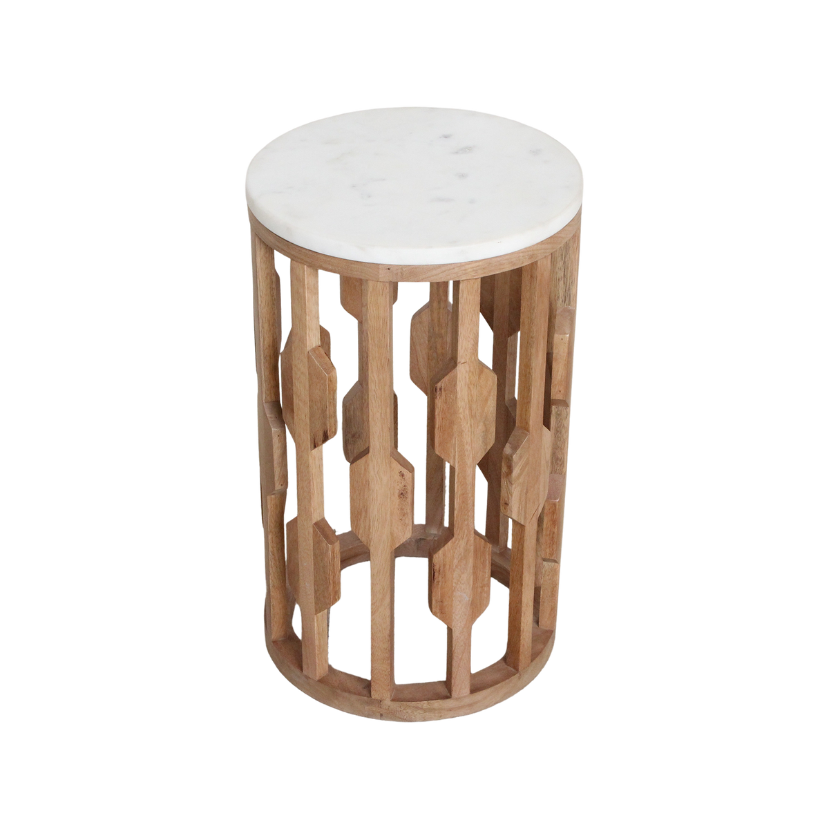 Atjeh marmor sidebord - hvid
