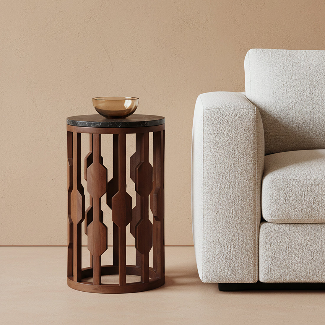 Lampung marmor-sidebord - sort