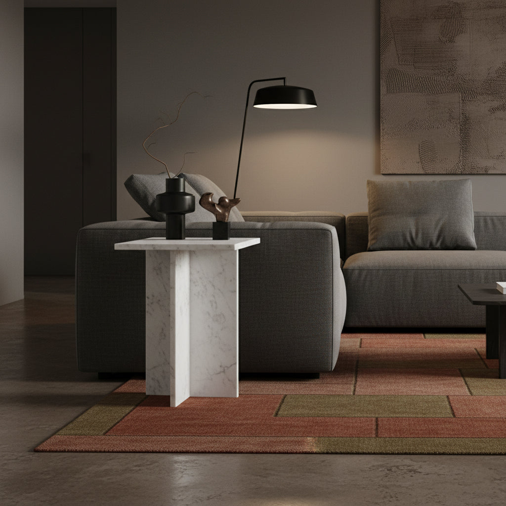 Beijing hvidt marmorsidebord - 35x35x50 cm