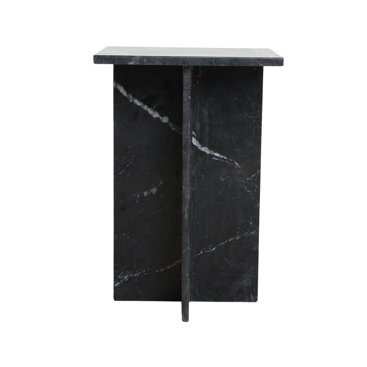 Shanghai sort marmor sidebord - 35x35x50 cm