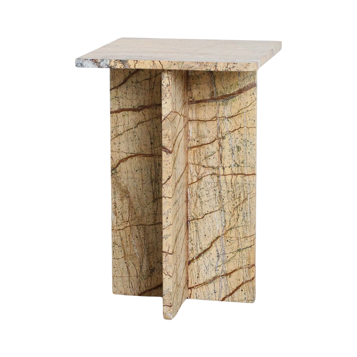 Seoel "Bizar" marmor sidebord - 35x35x50 cm
