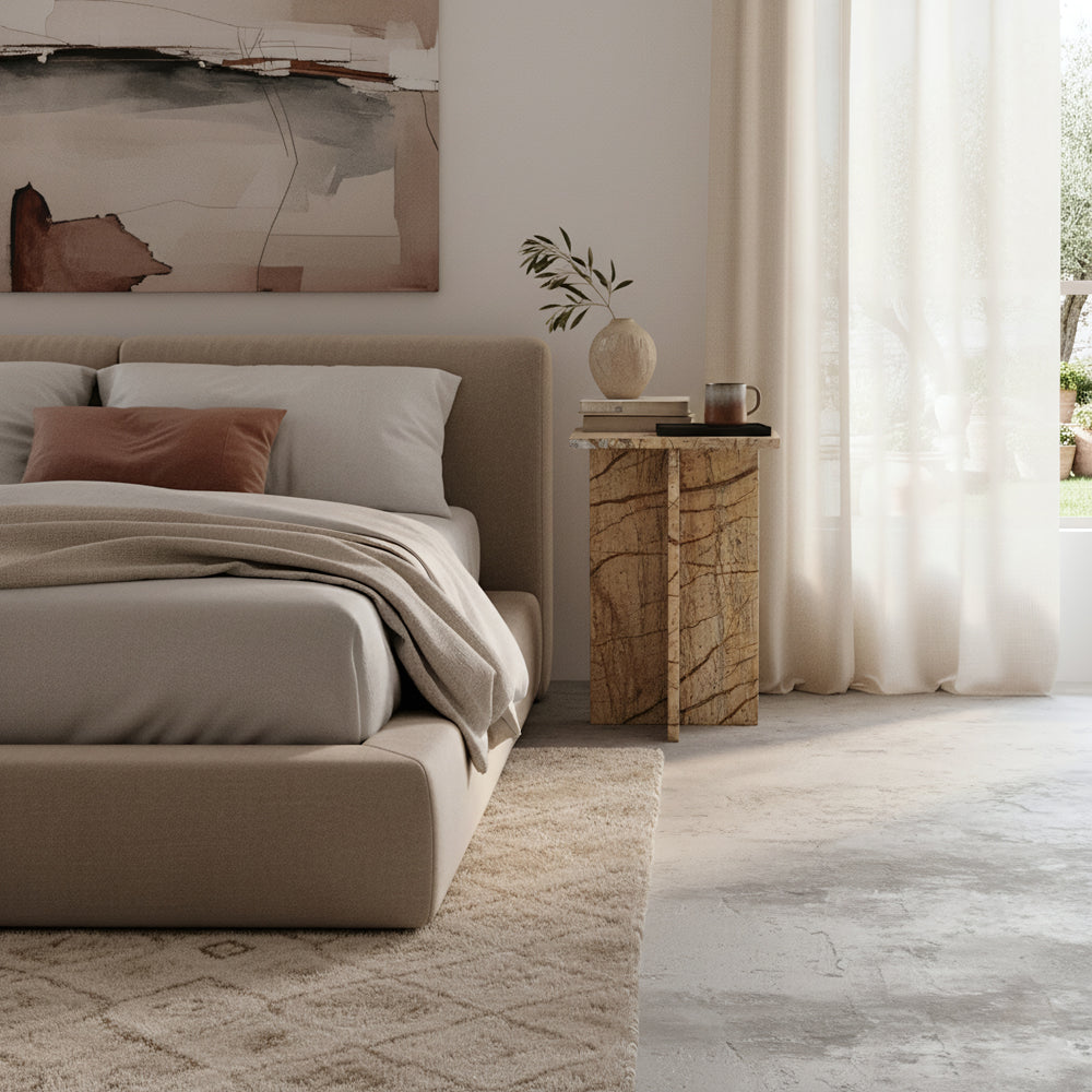 Seoel "Bizar" marmor sidebord - 35x35x50 cm