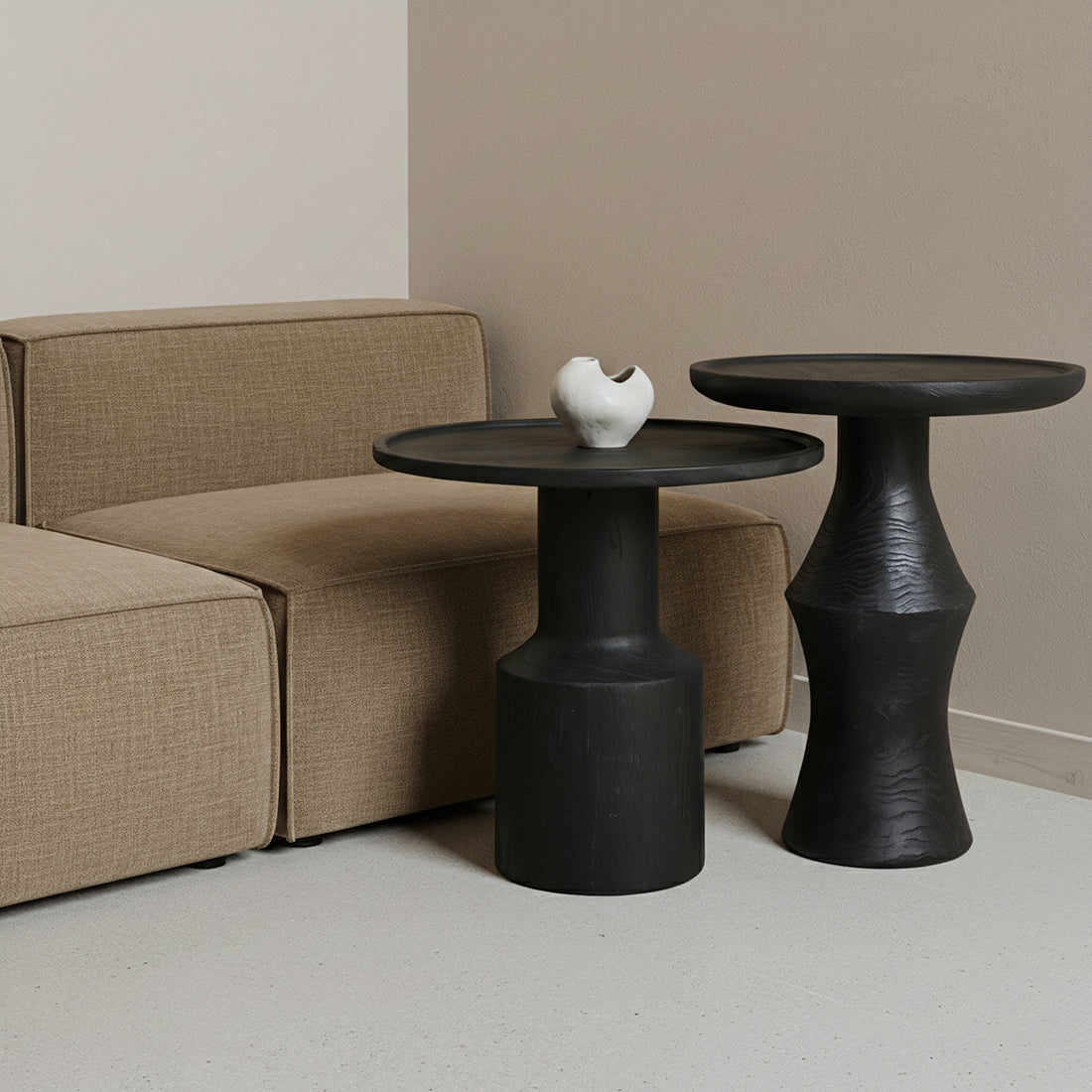 Nero teaktræs sidebord Midnight - sort