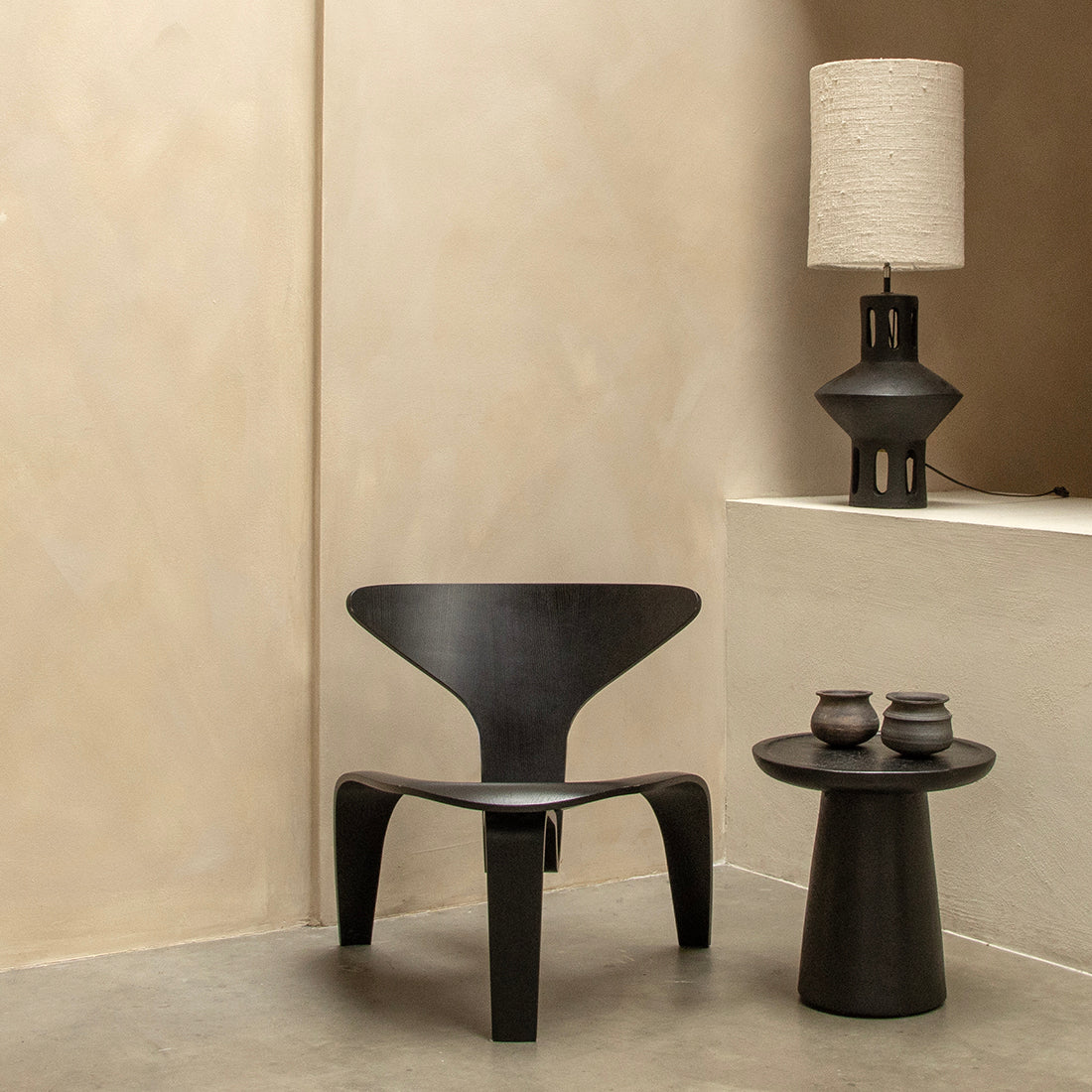 Nero sidebord i teak Dusk - sort