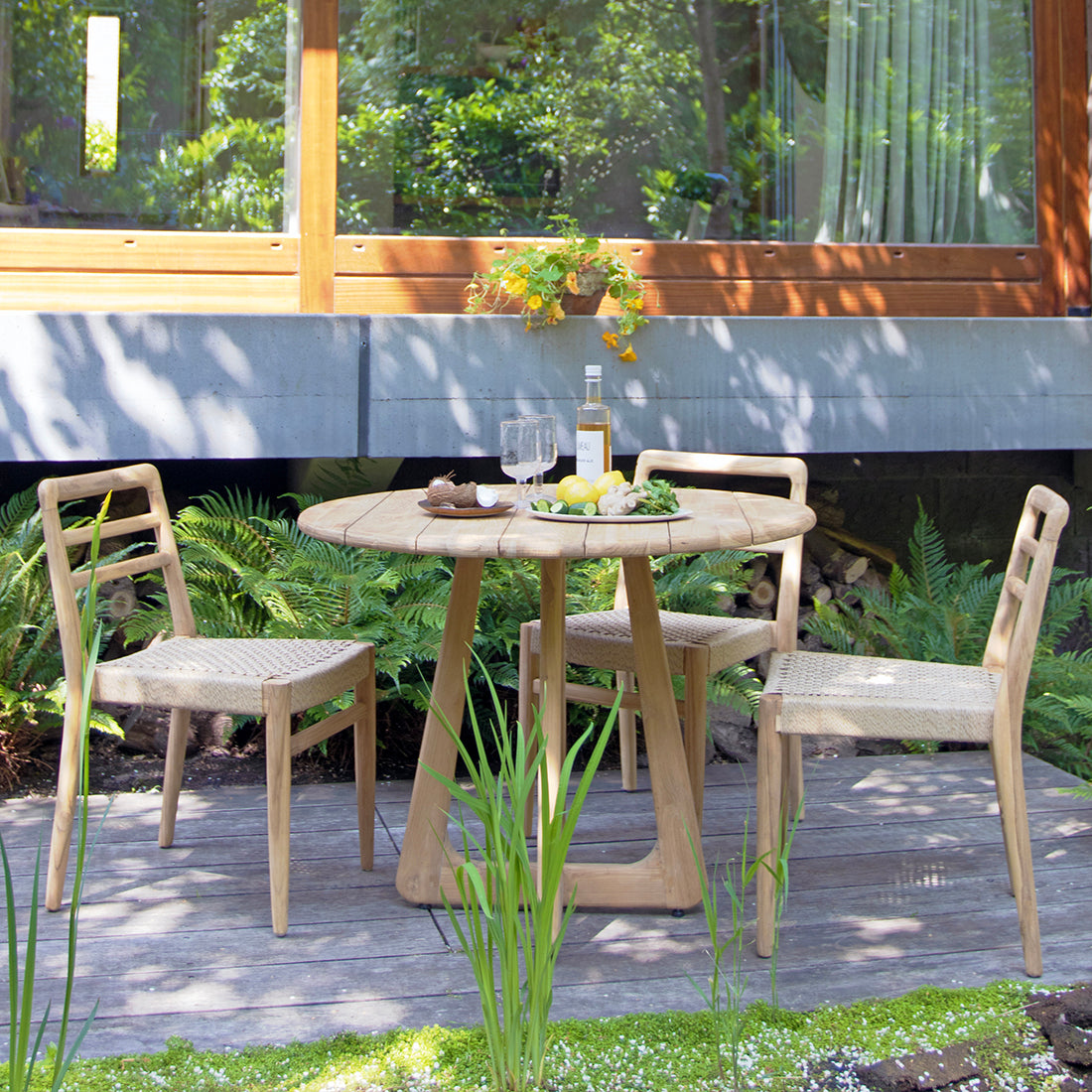 Verano rundt havebord i teaktræ - Ø100 cm