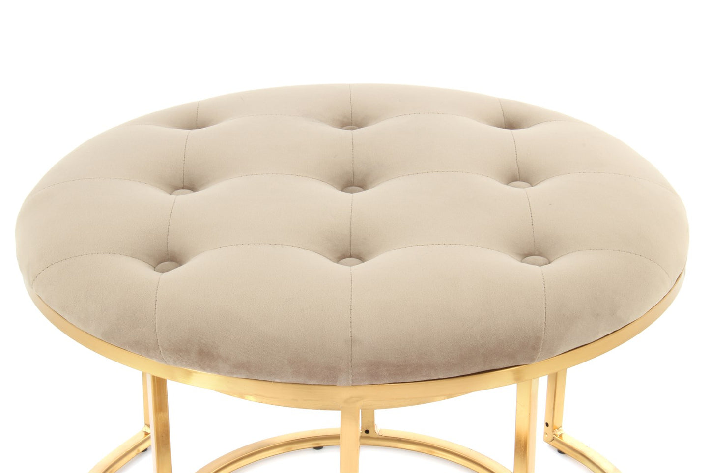 Puf Becky 800 – 2 sæt i Taupe / Guld - Nordic Unique