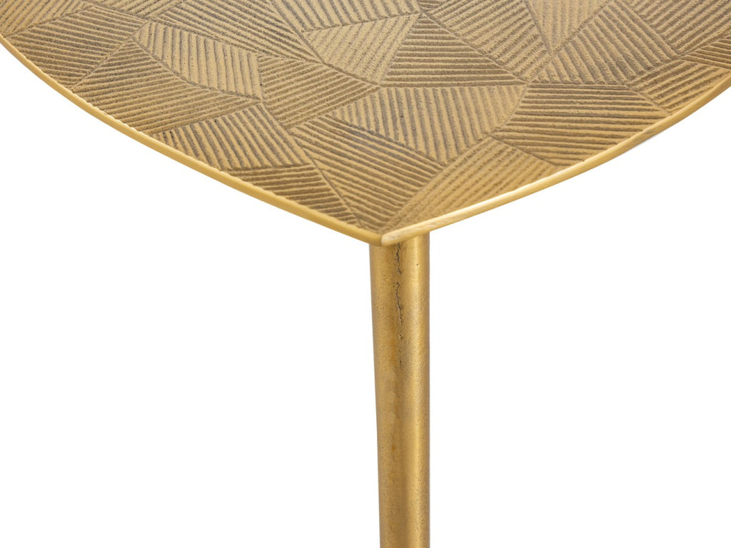 Sidebord i metal, trekantet klassisk design guld