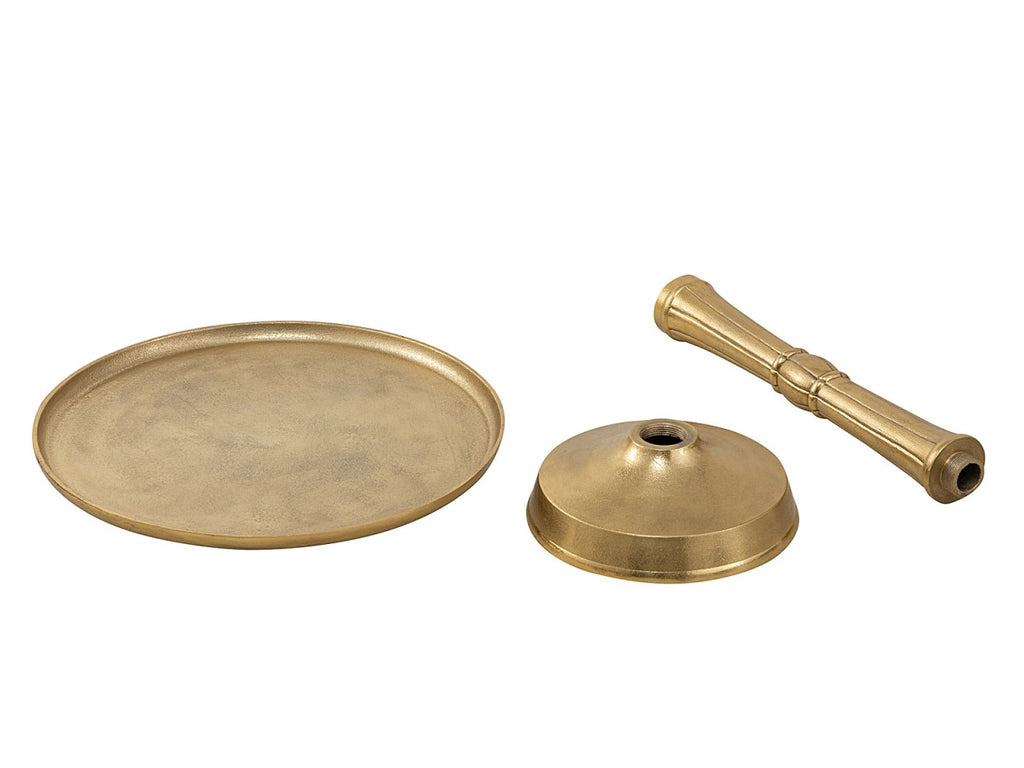 Sidebord rund klassisk design guld, midterfod i metal