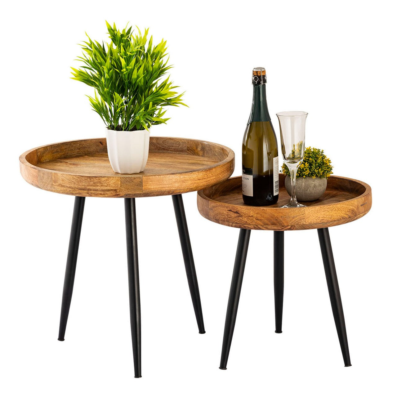Sidebord i træ rundt Ø40xH40cm 2. sortering