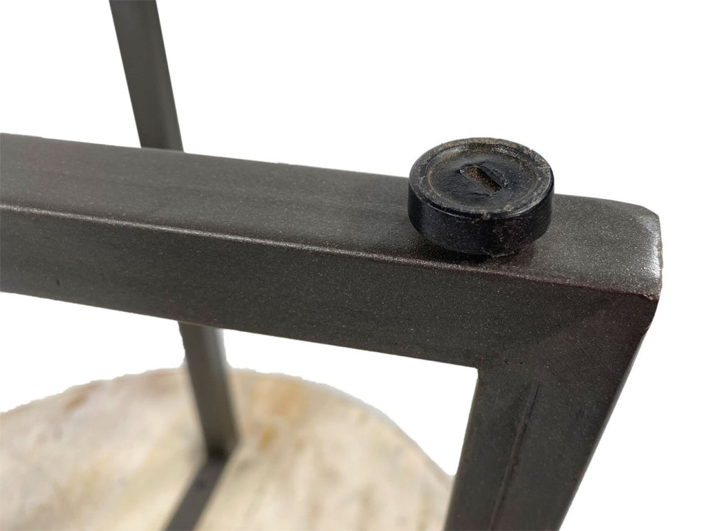 Rund sofabord ø60x45cm til stuen, træ og metal, sort stel