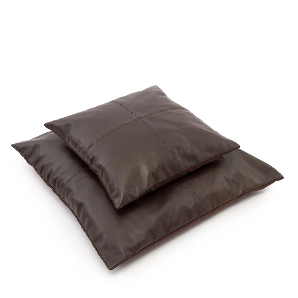 Kuben læderpudebetræk - Choco - 60x60cm