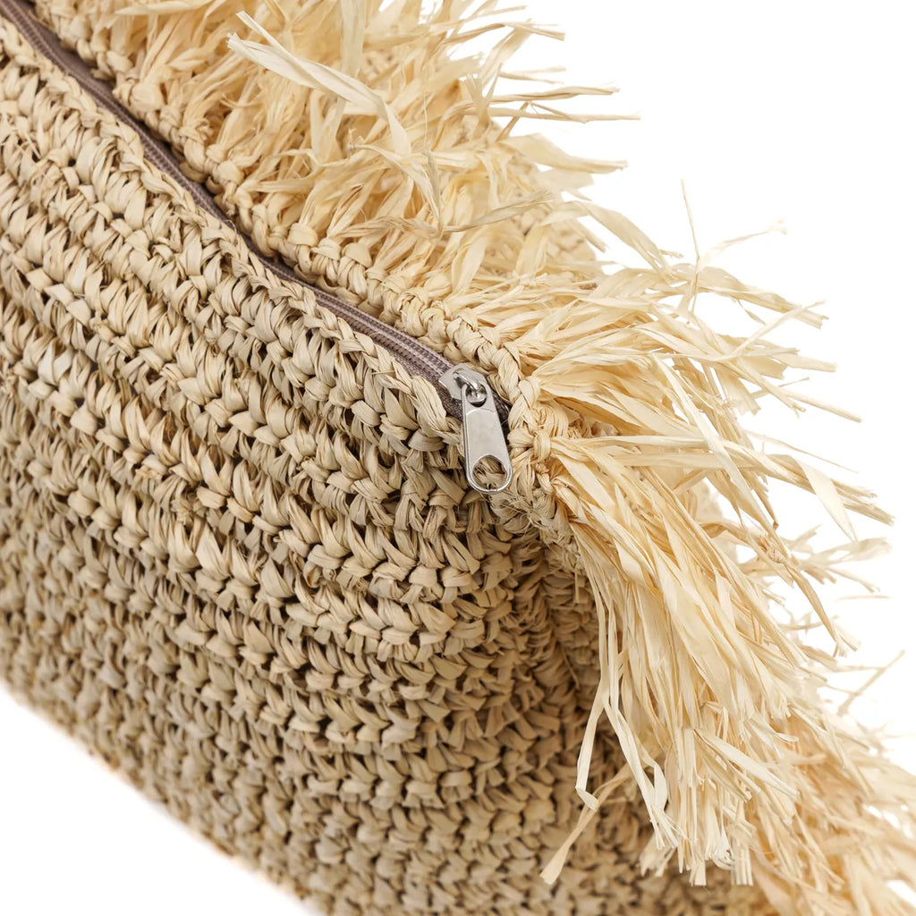 Raffia Pudebetræk Rektangulær - Naturlig - 35x100cm
