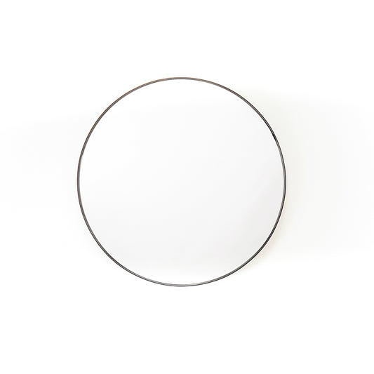 Rundt spejl - Metal - Sort - 80x3x80cm