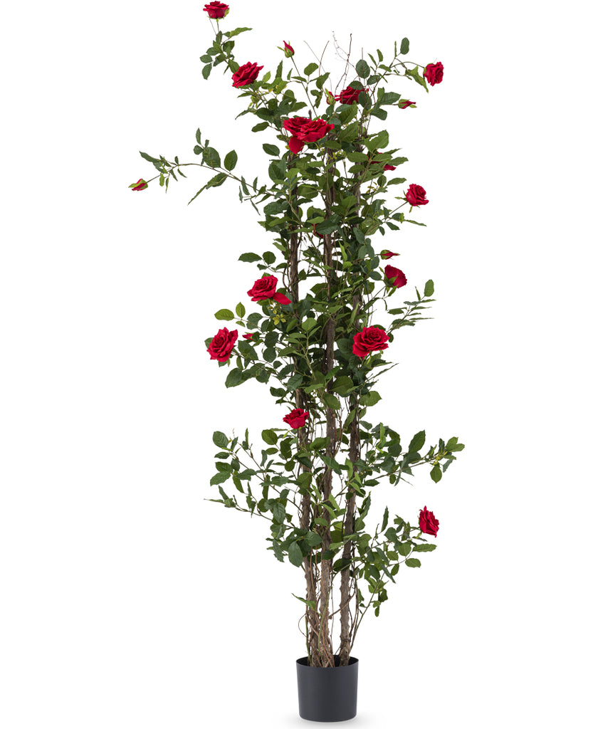 Kunstig rosenplante med blomster 180 cm