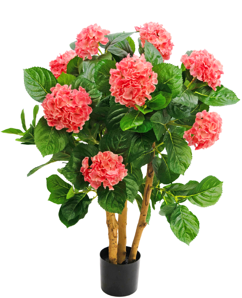 Kunstig Hortensia plante 85 cm i lyserød