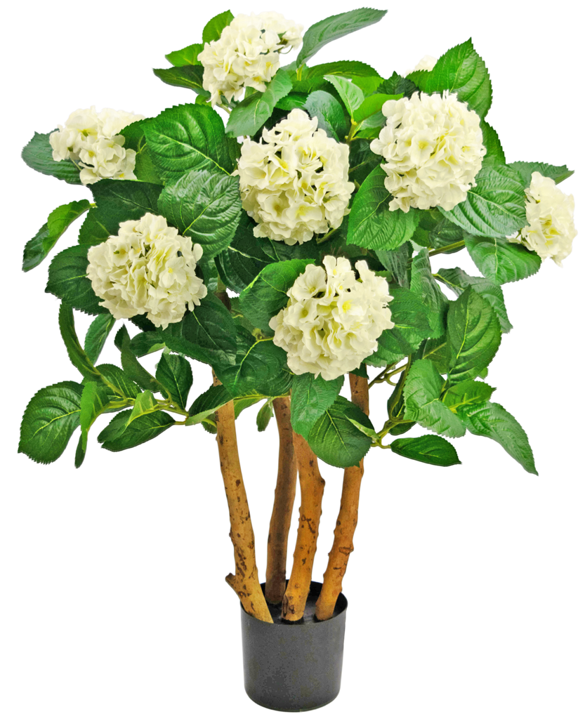 Kunstig Hortensia plante 85 cm hvid