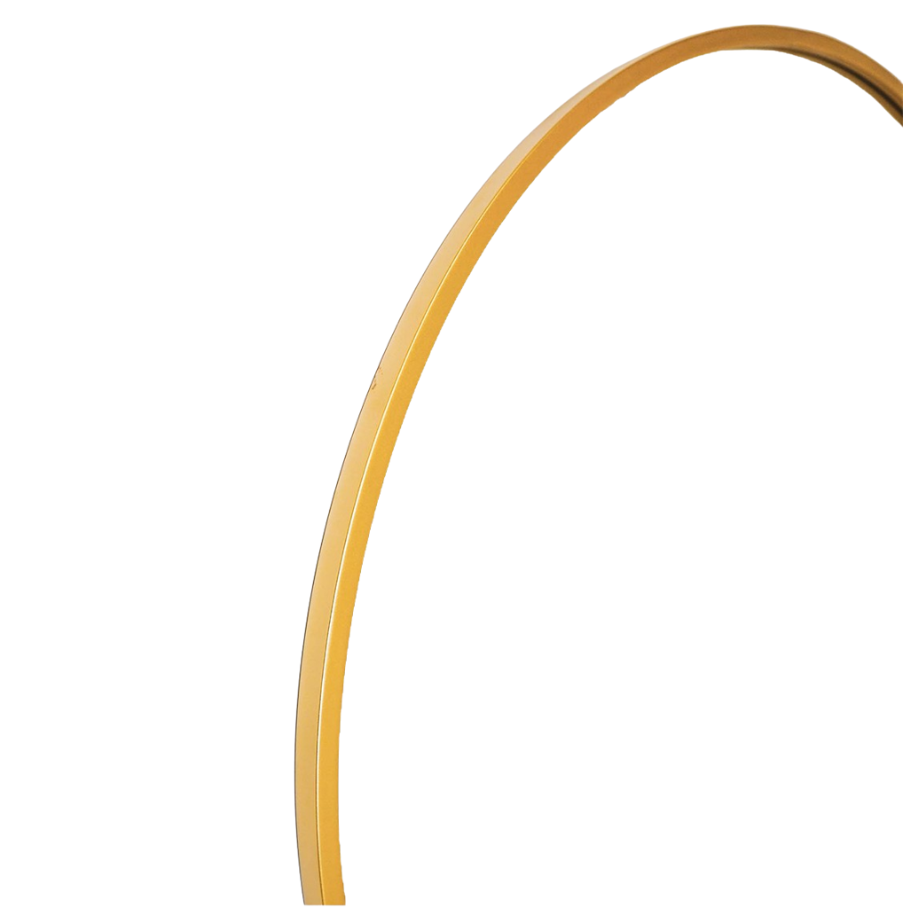 Spejl - Rund - Metal - Guld - 100x2,5x100cm