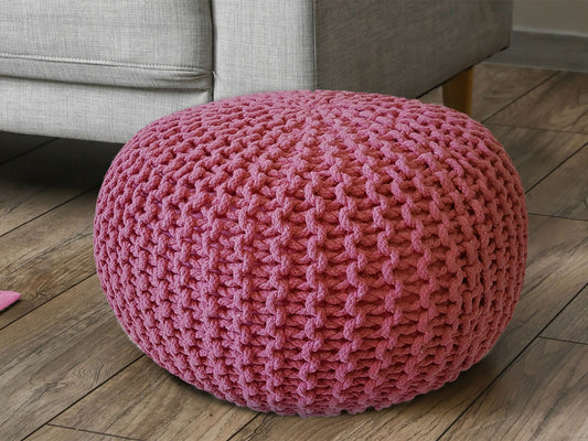 Puf/strikpuf grovstrik Ø55x37cm pink