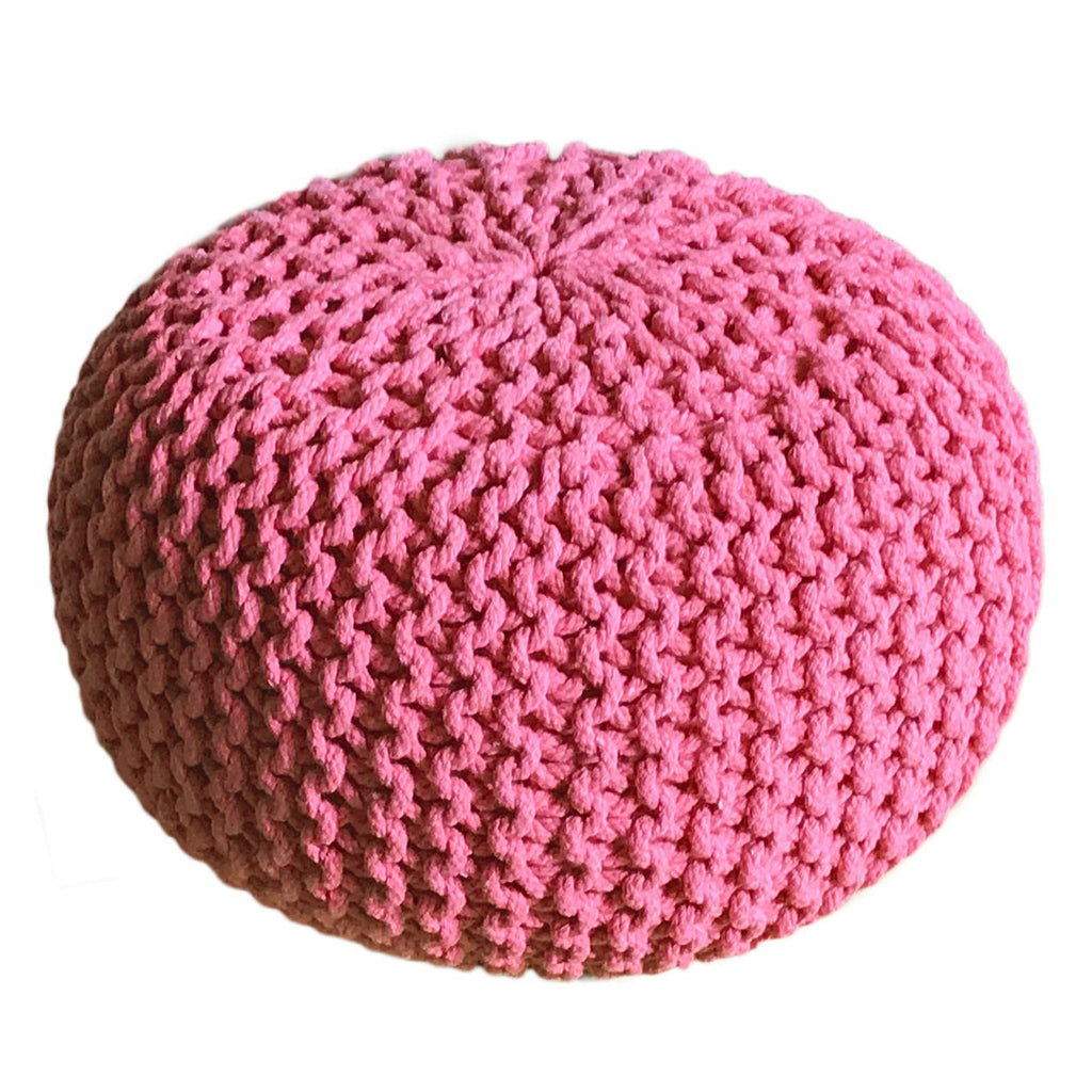 Puf/strikpuf grovstrik Ø55x37cm pink