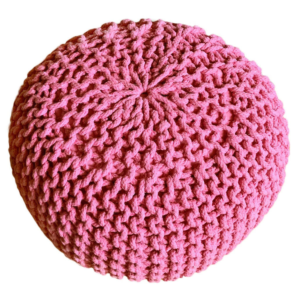 Puf/strikpuf grovstrik Ø55x37cm pink