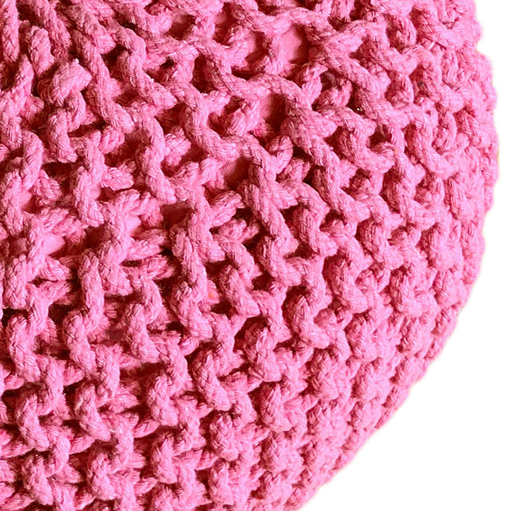 Puf/strikpuf grovstrik Ø55x37cm pink