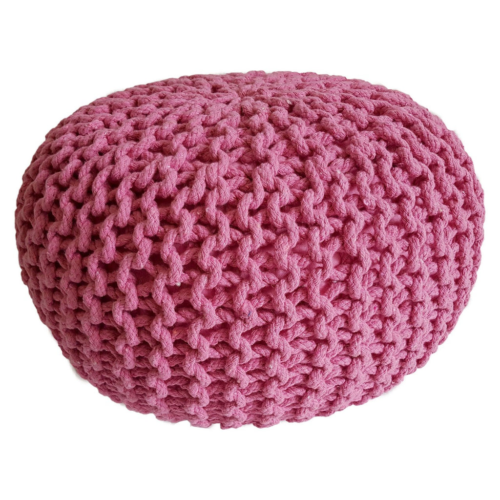 Puf/strikpuf grovstrik Ø45x30cm pink