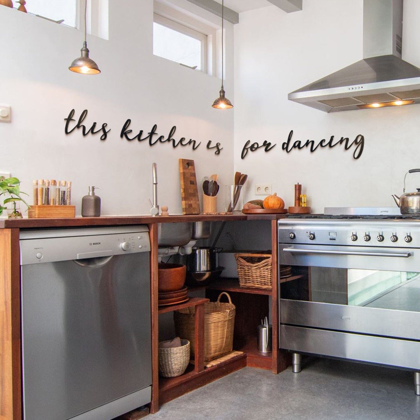 This Kitchen Is For Dancing, Metal Vægdekoration, Nordic Unique