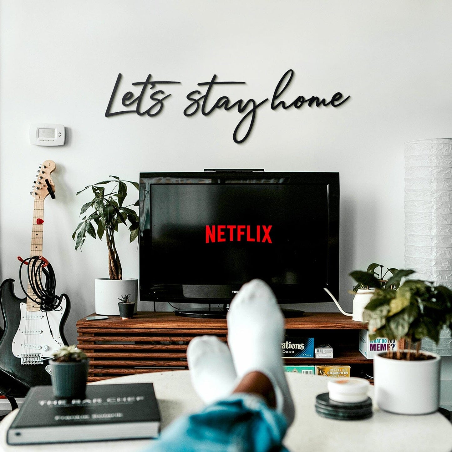 Let's Stay Home, Metal Vægdekoration, Nordic Unique