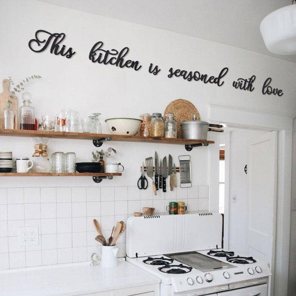This Kitchen Is Seasoned With Love, Metal Vægdekoration, Nordic Unique
